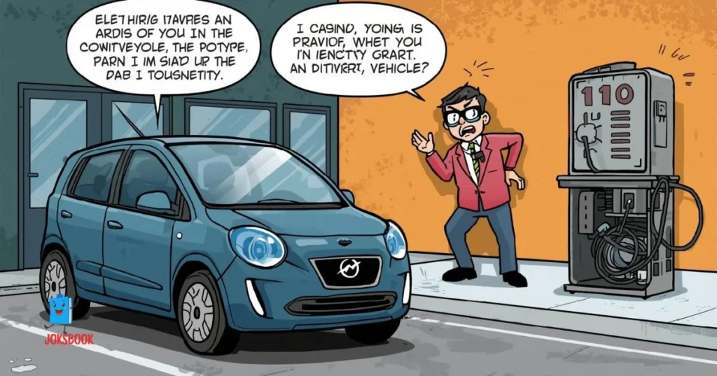 Electric Vehicle And Battery Humor