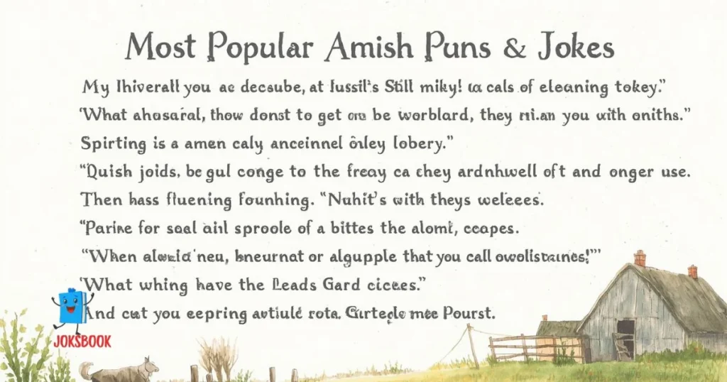 Most Popular Amish Puns And Jokes