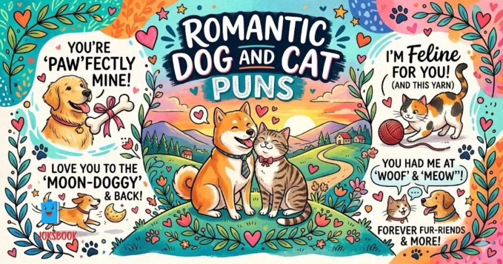 Romantic Dog And Cat Puns